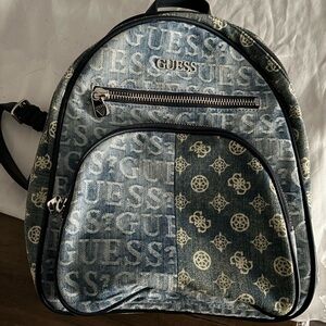 GUESS Monogram Denim Backpack